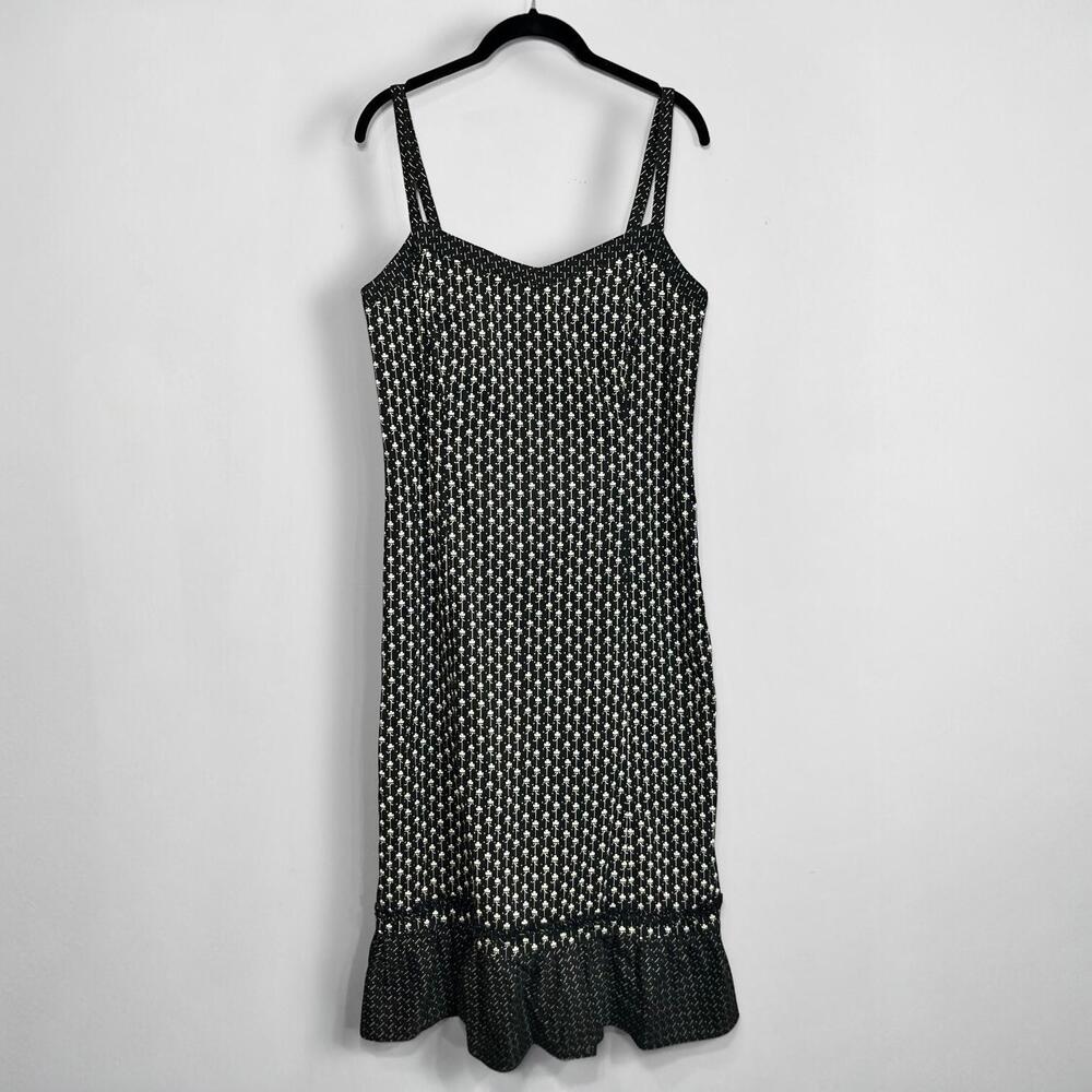 Chic Black Floral Print Slip Dress